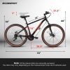 Ecarpat Mountain Bike 27.5 Inch Wheel, 21-Speed Disc Brakes Trigger Shifter, Carbon Steel Frame Mens Womens Trail Commuter City Snow Beach Mountain Bi