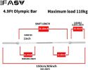 Olympic Barbell Bar Plates 4Ft Solid Iron Fitness Weightlifting