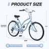 7 Speed Bicycles, Multiple Colors 26"Inch Beach Cruiser Bike