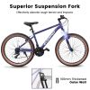 Ecarpat Mountain Bike 26 Inch Wheel, 21-Speed U-Brakes Twist Shifter, Carbon Steel Frame Youth Teenagers Mens Womens Trail Commuter City Snow Beach Mo