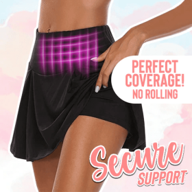 Tennis for Women Dance Fitness Solid Sports Skirts Female Tennis Running Skort Active Athletic Yoga Fitness Skirt Short (Color: GRAY, size: M)