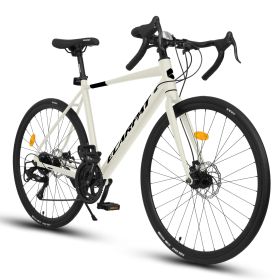 A28320R 700c Ecarpat Road Bike, 16-Speed L-TWOO Disc Brakes, Light Weight Aluminum Frame ,Racing Bike City Commuting Road Bicycle for Men Women (Color: as Pic)