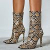 New Women 11.5cm High Heels Boots Fetish Pointed Toe Boots Serpentine