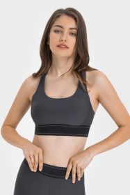 Contrast Sports Bra (Color: GRAY, size: 10)