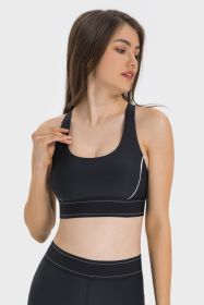 Contrast Sports Bra (Color: Black, size: 8)