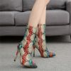 New Women 11.5cm High Heels Boots Fetish Pointed Toe Boots Serpentine