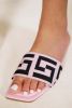 SUNKISS FLAT SLIDERS WITH MONOGRAM DETAIL STRAP IN PINK POP