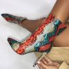 New Women 11.5cm High Heels Boots Fetish Pointed Toe Boots Serpentine