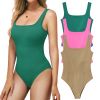 MRIGNT Ribbed Seamless Bodysuit for Women, Sleeveless Shapewear Tank Top for Tummy Control, Sexy Body Sculpting Suits 3 Pack